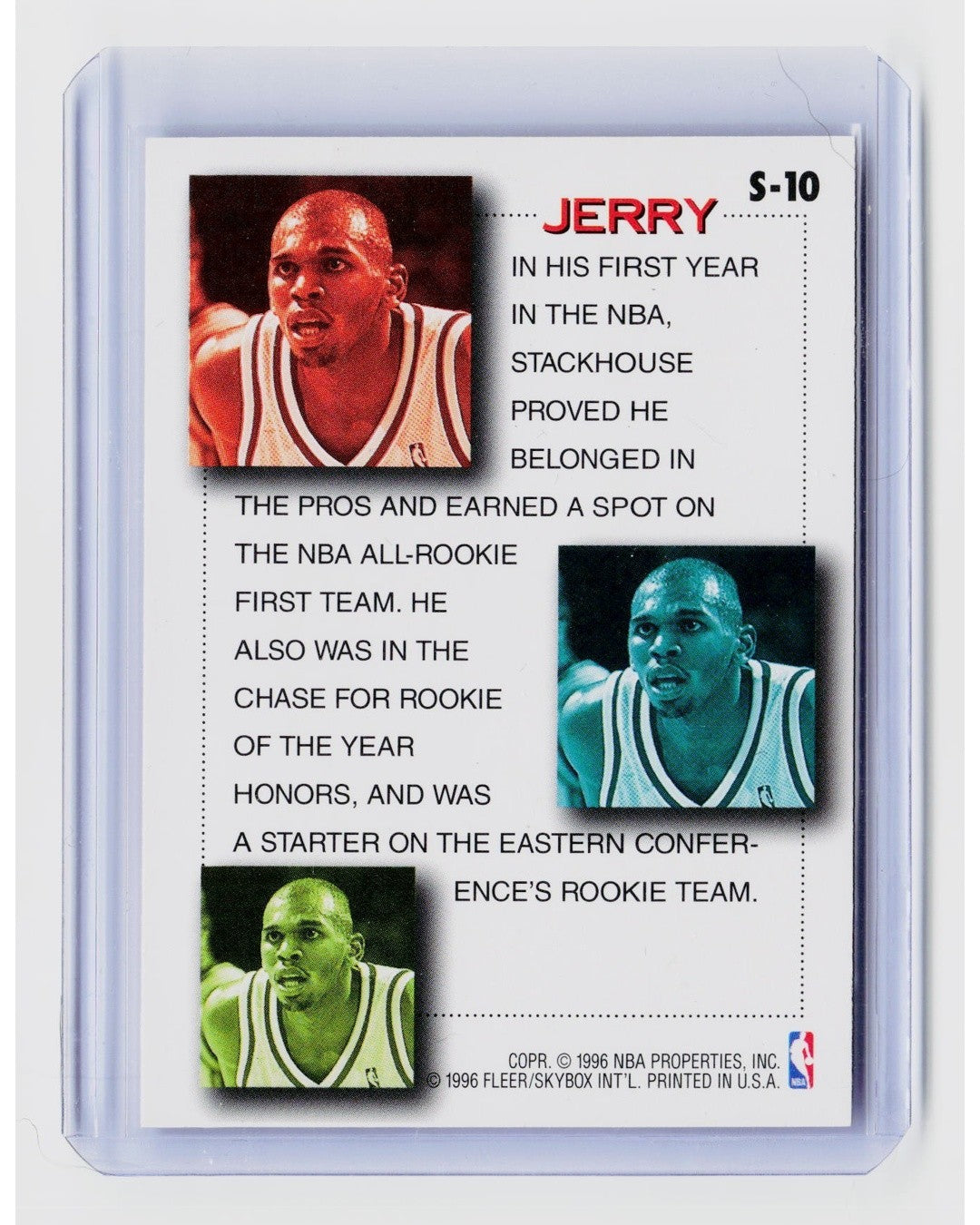 1996 97 Fleer   Stackhouse's Scrapbook Jerry Stackhouse #S 101