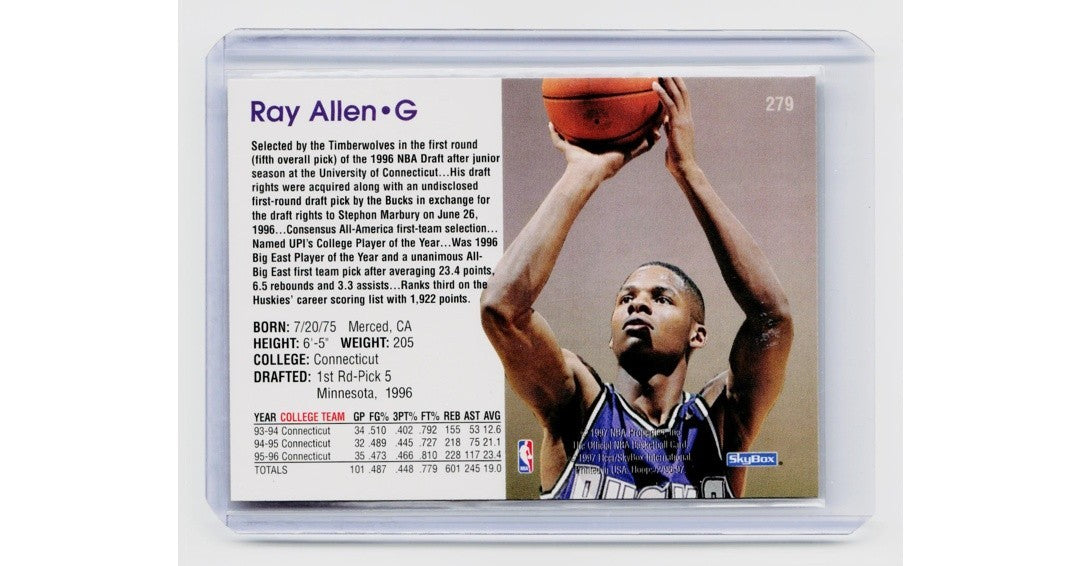 1996 97 NBA Hoops   Rookies Ray Allen #279 (RC)1