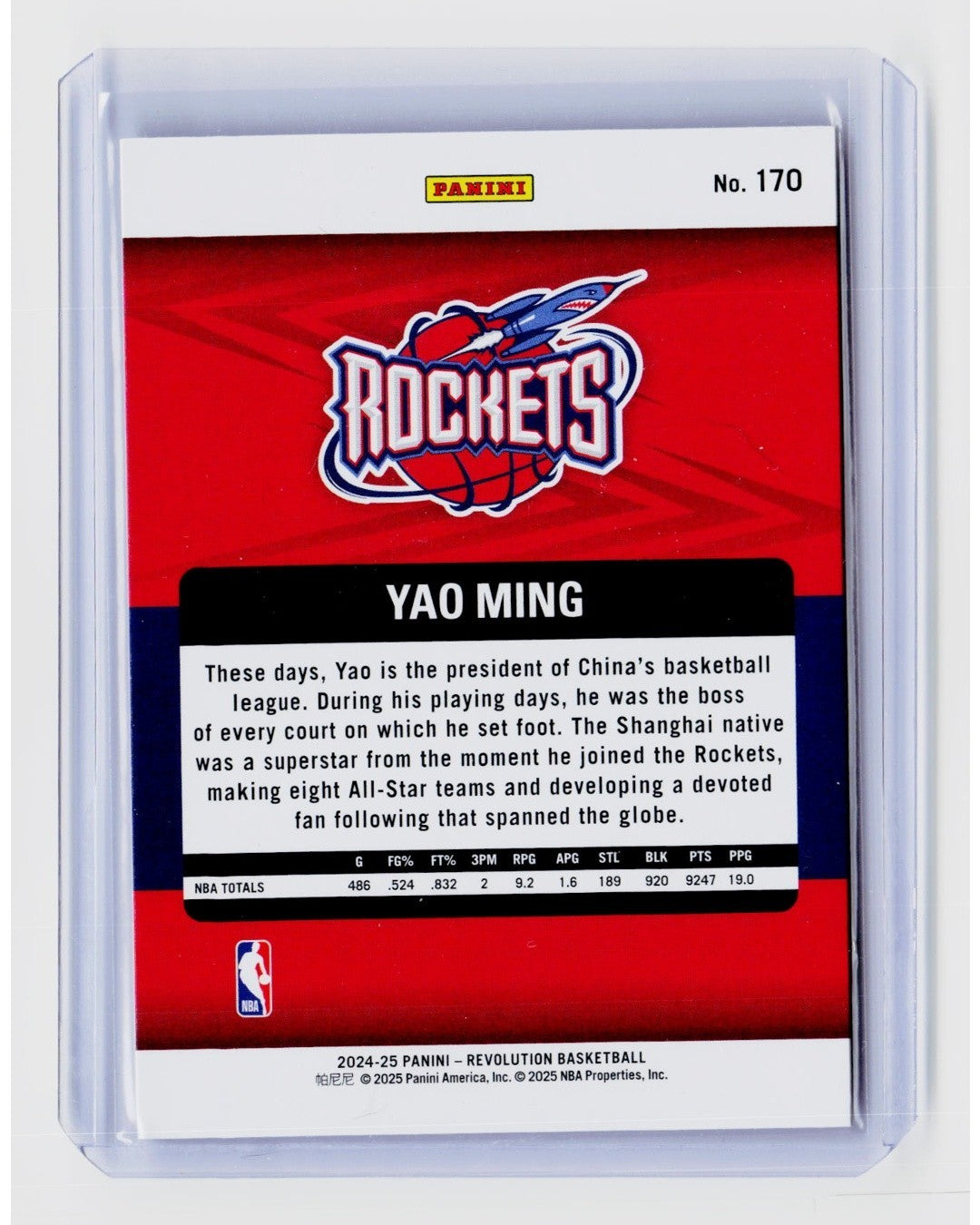2024-25 Panini Revolution - Legends Yao Ming #1701