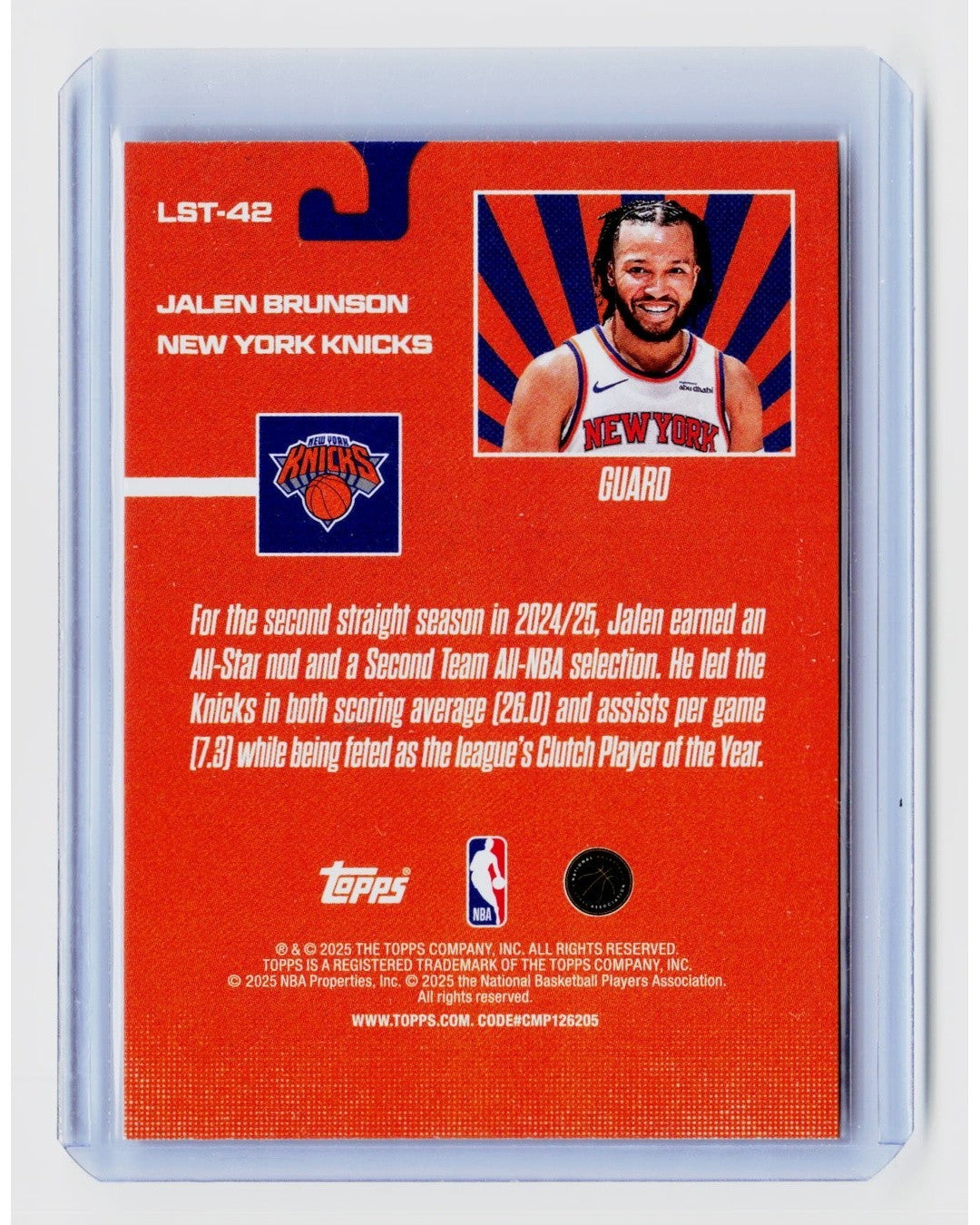 2025-26 Topps - Limited Stock Legends Jalen Brunson #LST-421