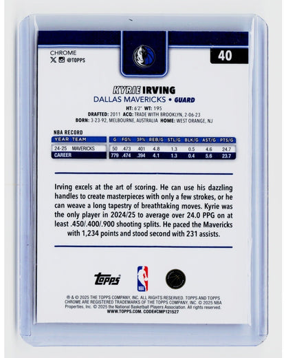 2025-26 Topps Chrome - Kyrie Irving #40 Prism Refractor1