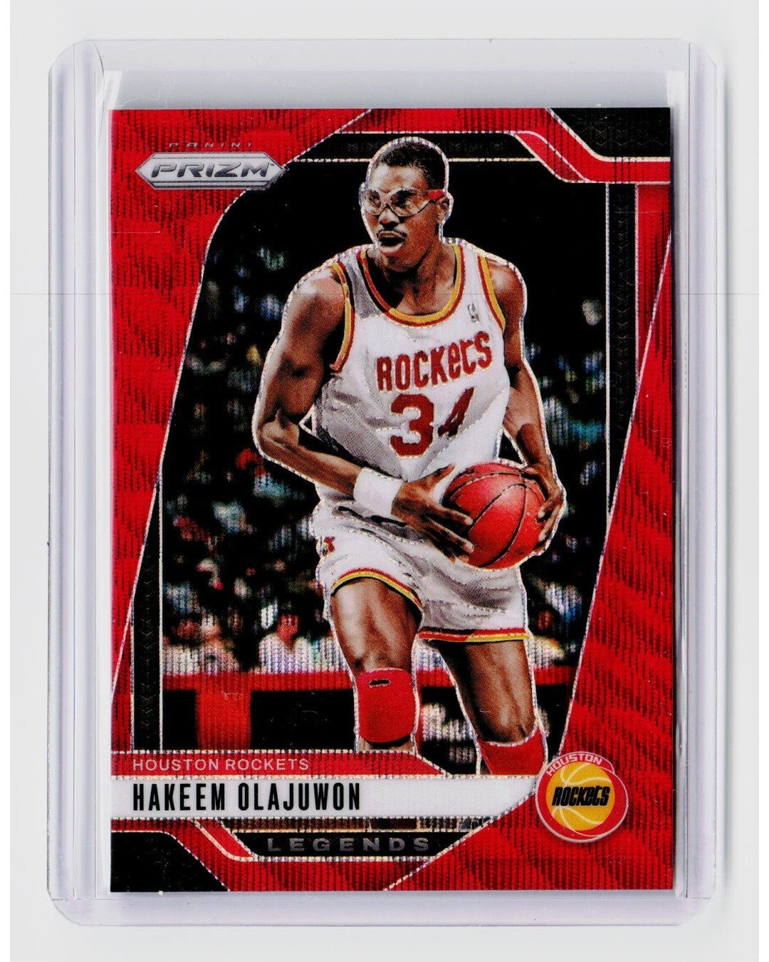 2024-25 Panini Prizm - Legends Hakeem Olajuwon #296 Ruby Wave Prizm0